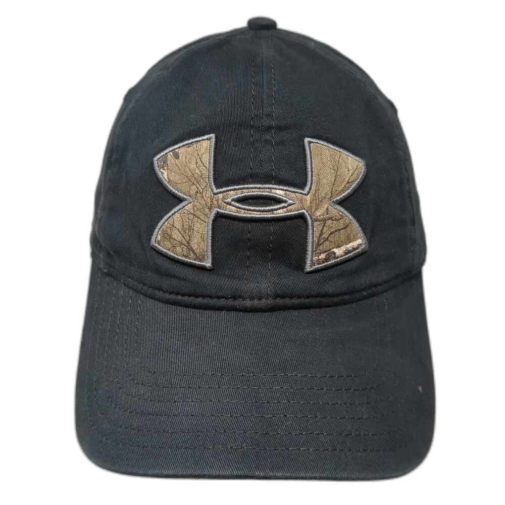 Under Armour Snapback Hat Black One Size Camo Logo Underbrim 6 Panel